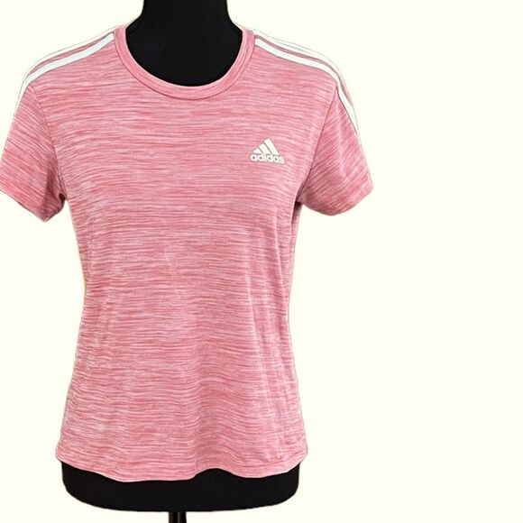 Adidas Primegreen Aeroready red/pink shirt sleeved tee, size S. - Picture 1 of 5